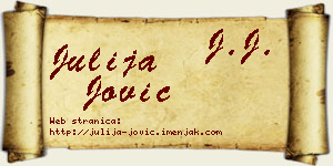 Julija Jović vizit kartica